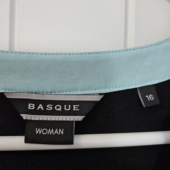 Basque Plus Size 16 - Mint Blue & Black - Sleeveless Flowy Top - Picture 4 of 4